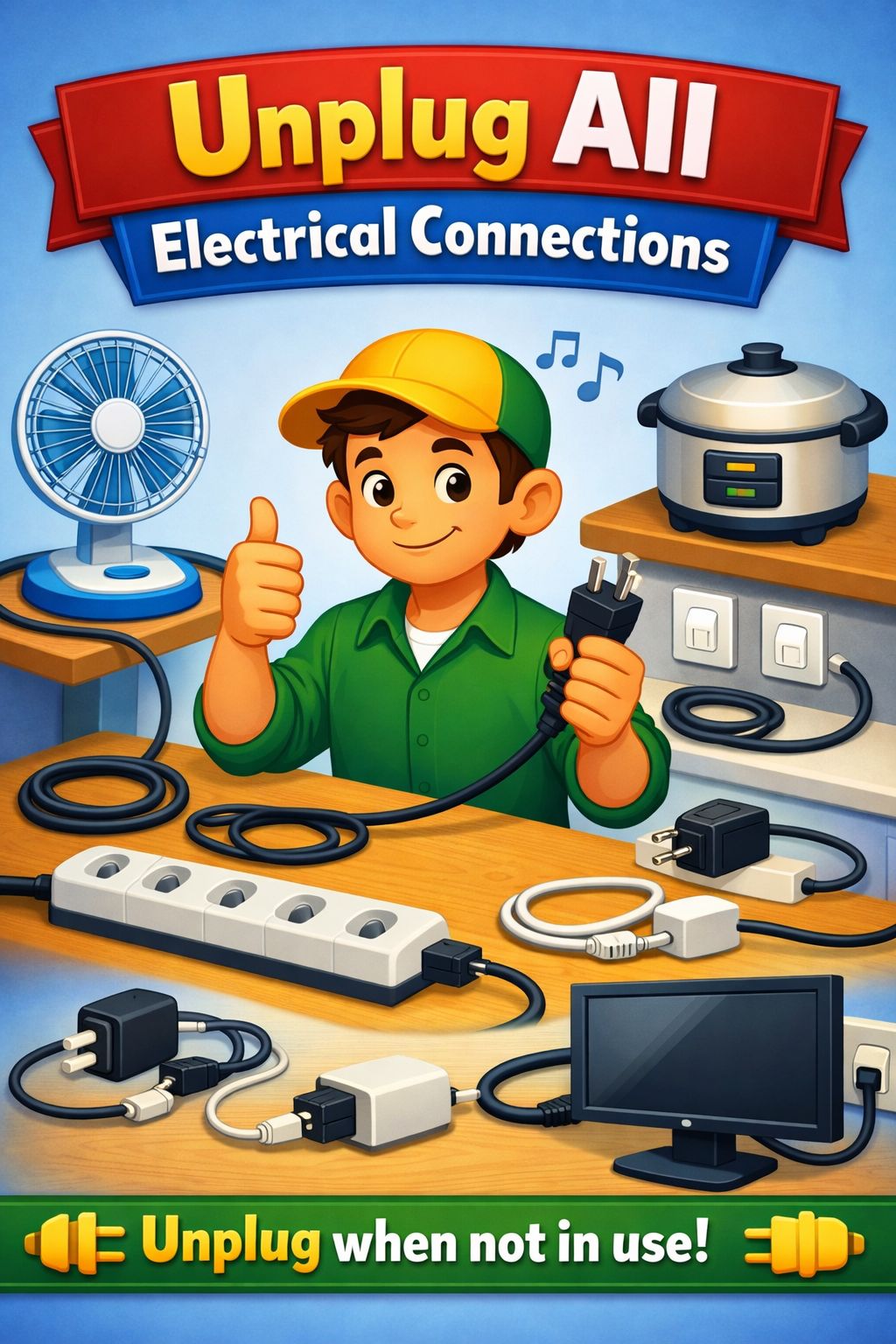 Unplug & Inspect Electrical Equipment