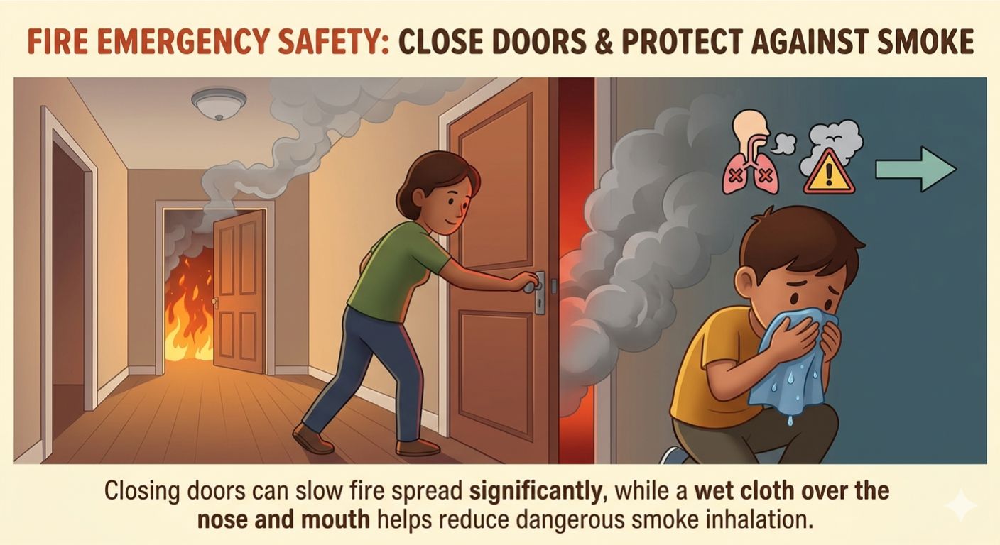 Close Doors & Protect Against Smoke