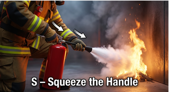 S — Squeeze the Handle